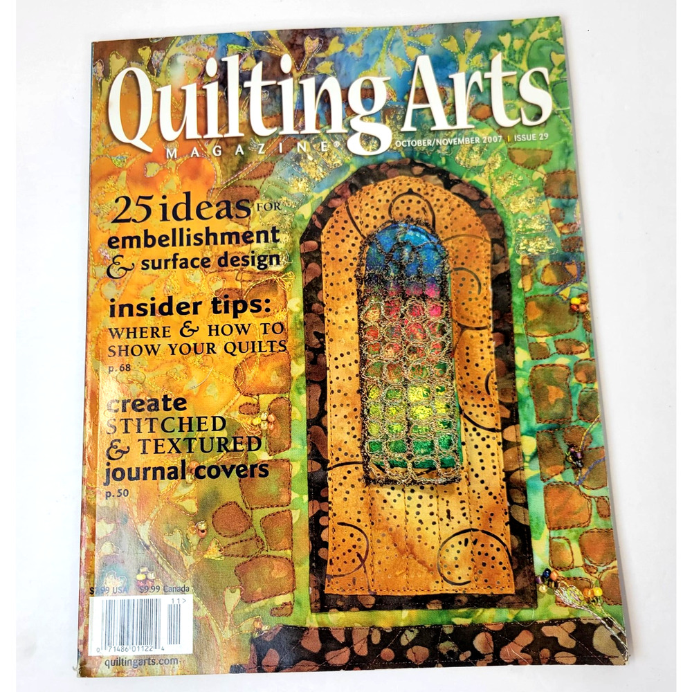 Quilting Arts Magazine October/November 2007 Issue 29 Quilting Sewing Back Issue